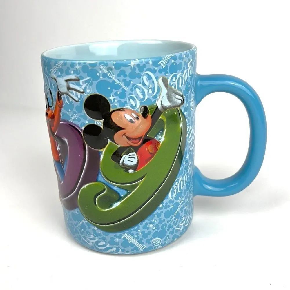 Disney Parks Exclusive Coffee Mug 2009 Mickey Goofy Pluto Nemo Buzz Minnie